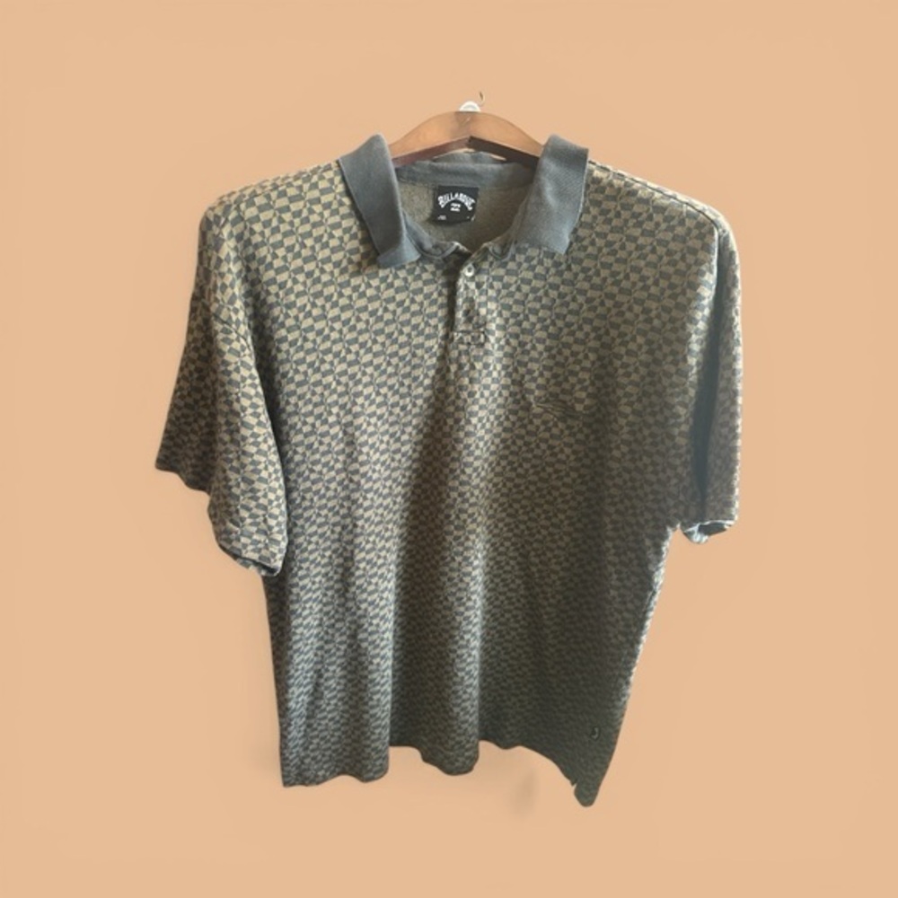 Billabong Men’s Size Small Retro Golf Checkered Funky Short Sleeve Polo Shirt